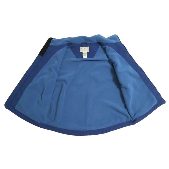 LL Bean Men's Large Nylon Softshell Full Zip Vest Jacket Fleece Lined Blue - Picture 6 of 9